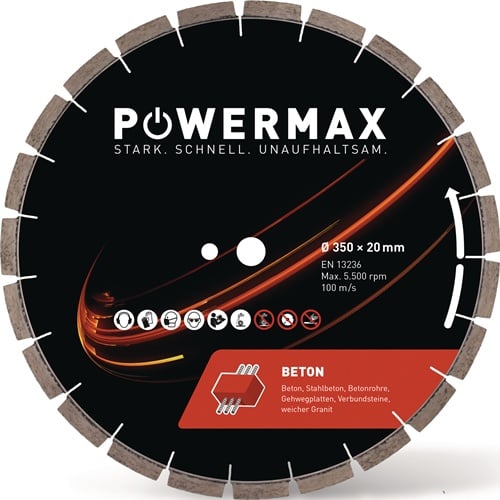 POWERMAX Diamanttrennscheibe PowerMax Beton D.400mm Bohr.20mm Seg.-B.3,4mm
