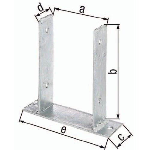 GAH U-Pfostenträger ETA-10/0210 91x200x60x50x200mm TZN z.Aufschr.GAH