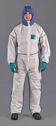 ANSELL Schutzoverall AlphaTec® 1800 Comfort Gr.M weiß/blau PSA III ANSELL