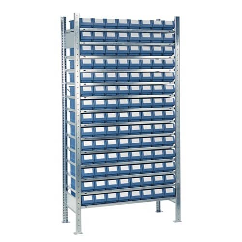 Steckregal H2000xB1000xT400mm Anbauregal 14 Stahlböden 112 x 4