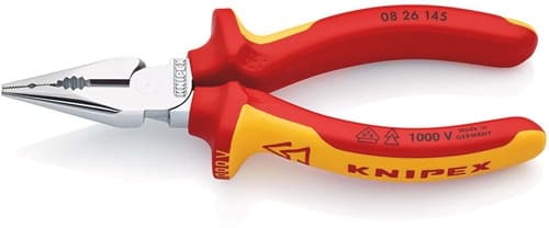 KNIPEX Spitzkombizange L.145mm Mehrkomp.-Hülle verchr.VDE KNIPEX