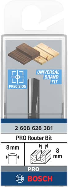 BOSCH Nutfräser Standard for Wood, 8 mm, D1 8 mm, L 20 mm, G 51 mm