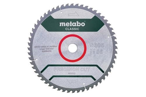 METABO Kreissägeblatt cordless cut wood classic AD 305mm Z.56 Bohr.30mm Schnitt-B.2,4mm