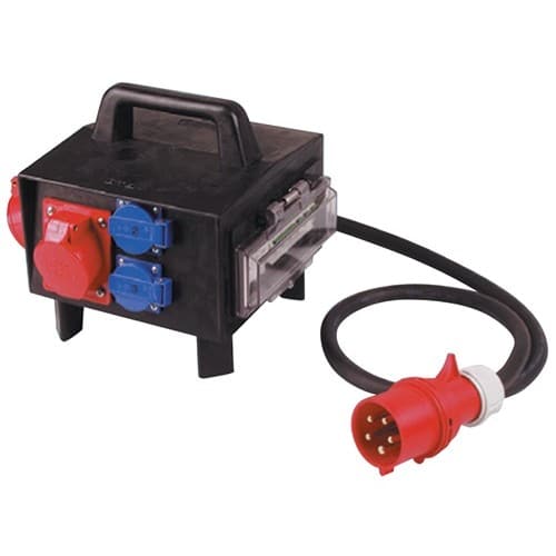 JÄGER DIREKT Vollgummikleinverteiler CEE-32 A,5-polig 1xCEE 32 A,2xCEE 16 A,3x230V