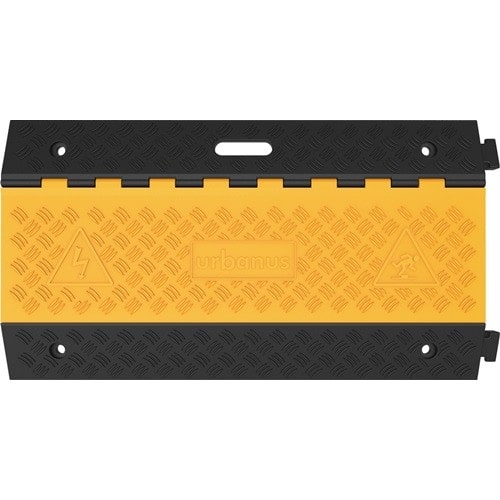 Schlauch- u.Kabelbrücke L900xB500xH50mm Gum.schwarz/gelb 5 Kanäle
