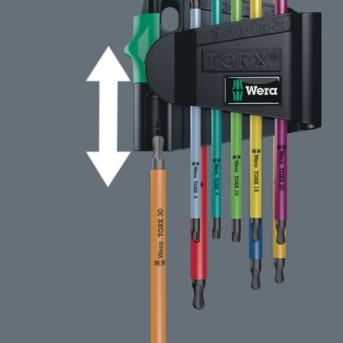 WERA Winkelschraubendrehersatz 967 SPKL 9tlg.T8-T40 m.Bohrung WERA