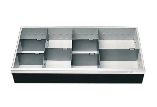 BEDRUNKA+HIRTH Unterteilungsmaterial Front-H.150mm 3 Längs-/6 Querteiler f.Schrank-B.980mm
