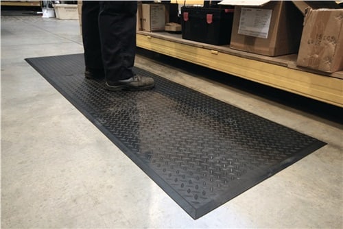 COBA Arbeitsplatzbodenbelag Endstück L800xB700mm schwarz NBR-Gummi Comfort-Lok