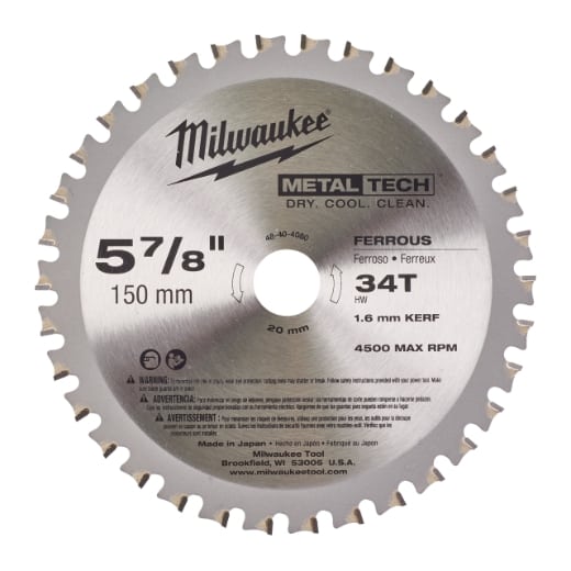 MILWAUKEE 150/20 mm Z34 Kreissägeblatt für Metall-Handkreissägen