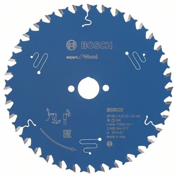 BOSCH Kreissägeblatt Expert for Wood, 160 x 20 x 2,2 mm, 36