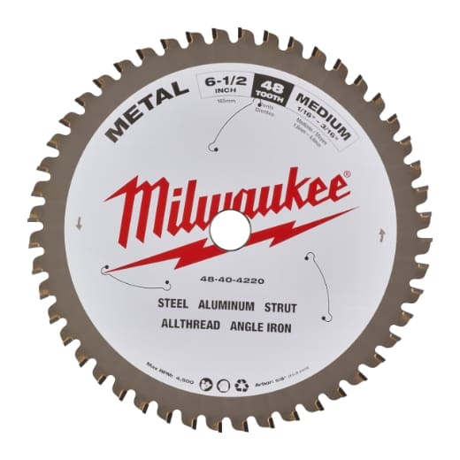 MILWAUKEE 165/15,87 mm Z48 Kreissägeblatt für Metall-Handkreissägen
