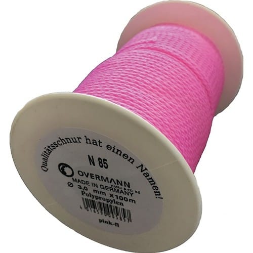 OVERMANN Pflastererschnur L.100m D.3mm 100kg PP pink,fluoresz.