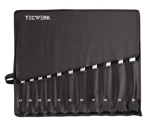 TECWERK Ringmaulschlüsselsatz 22-tlg.SW 6-36mm Form A CV-Stahl in Rolltasche TECWERK