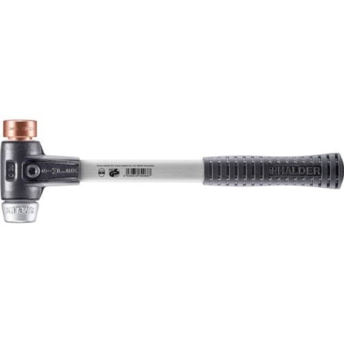 HALDER Schonhammer SIMPLEX L.300mm Kopf-Ø 30mm hart Fibergl.Stahlguss Ku./Weichme.si.
