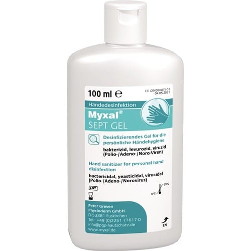 MYXAL Handdesinfektionsgel MYXAL® SEPT GEL 100ml parfüm-/farbstofffrei Flasche MYXAL