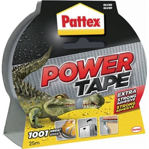 PATTEX Gewebeband Power-Tape silber-grau L.25m B.50mm Rl.PATTEX
