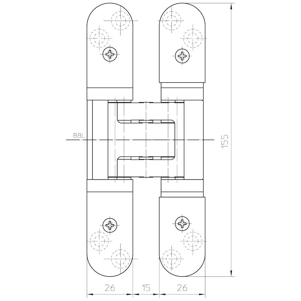 SIMONSWERK Verdecktliegendes Türband TECTUS® TE 527 3D,