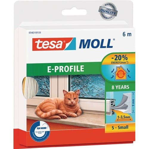 TESA Fenster-/Türmoll tesamoll® 5463 B9mmxH4mmxL6m weiß TESA