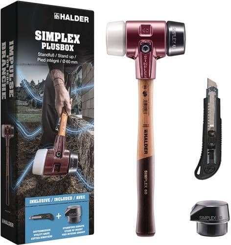 HALDER Schonhammer SIMPLEX-Plusbox Starterkit L.165mm Kopf-D.60mm mittelh.lackiertes HO