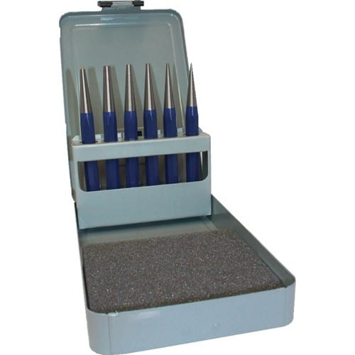 TECWERK Durchtreibersatz 6tlg.1-2-3-4-5+Körner-D.4mm Metallkass.TECWERK