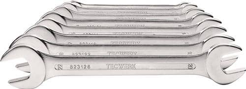 TECWERK Doppelmaulschlüsselsatz 10-tlg.SW6-27mm CV-Stahl verchr.TECWERK