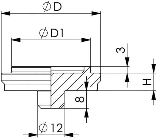 AMF Schraubbockaufsatz Nr.6442 Einsteckzapfen-D.12mm Zentrierplatte AD 45mm AMF