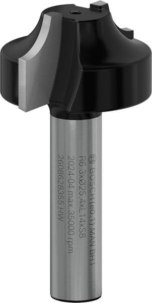BOSCH Profilfräser E, 8 mm, R1 6,3 mm, D 25,4 mm, L 14 mm, G 46 mm