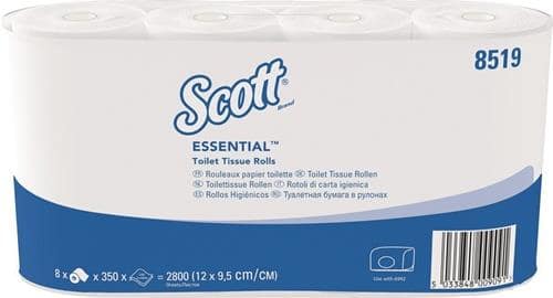 SCOTT Toilettenpapier SCOTT® ESSENTIAL 8519 2-lag.,Kleinrollen 64 RL a 350 Blätter
