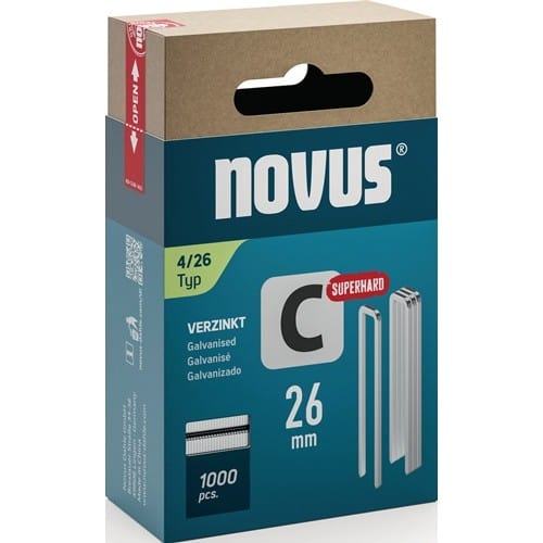 NOVUS Schmalrückenklammer C Typ 4 B.6mm Schenkel-L.26mm Draht-B.1,1mm 1000 St.NOVUS