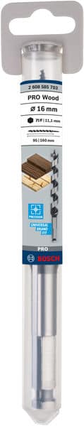 BOSCH Holzschlangenbohrer, Sechskant 16 x 95 x 160 mm, d 11,1 mm