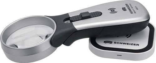 SCHWEIZER Handleuchtlupe Tech-Line Induktion Vergr.4x LED Linsen-Ø 55mm SCHWEIZER
