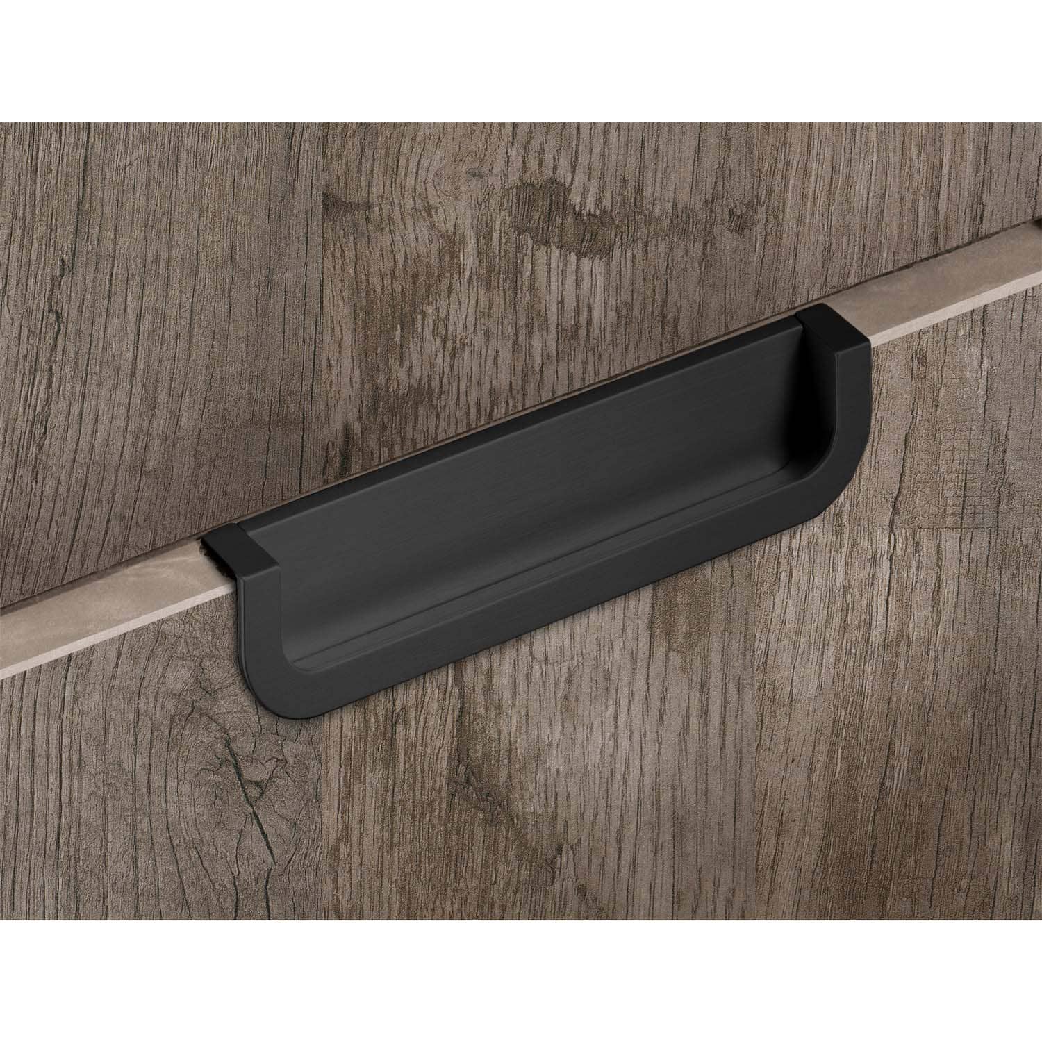 HETTICH Einsetzgriff Athena, Bohrabstand 160 mm, L 170 mm, B 19 mm, H 36 mm, Schwarz matt, 9345372