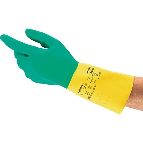 ANSELL Chemiehandschuh AlphaTec® 87-900 Gr.7,5-8 grün/gelb EN 388,EN 374,EN 421