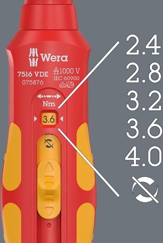 WERA Drehmomentschraubendreher 7516 VDE Kraftform Safe-Torque Speed 9mm WERA