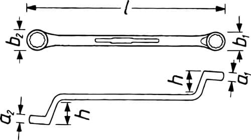 HAZET Doppelringschlüssel 630 14x15mm 240mm HAZET