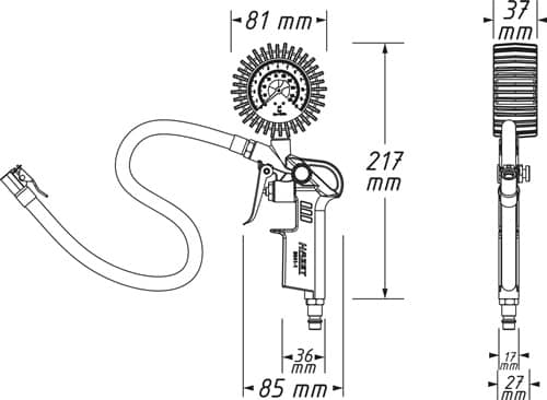 HAZET Druckluftreifenfüller 9041-1 ungeeicht,m.Momentstecker HAZET