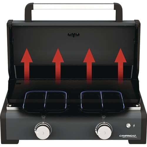CAMPINGAZ Gasgrill Plancha Onyx 2 Cook 2 Blue Flame Brenner (Edelstahl) CAMPINGAZ
