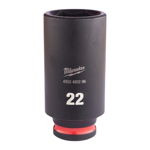 MILWAUKEE 22 x 65 mm SHOCKWAVE Schlagnuss 3/8" lang