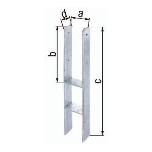 GAH H-Pfostenträger ETA-10/0210 81x300x600x60mm STA roh TZN GAH