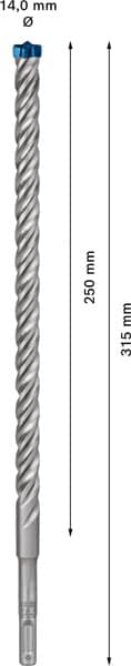 BOSCH EXPERT SDS plus-7X Hammerbohrer, 14 x 250 x 315 mm. Für Bohrhämmer