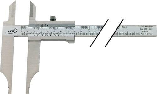 HELIOS PREISSER Werkstattmessschieber DIN862 1000mm m.Spitzen Schnabel-L.150mm H.PREISSER