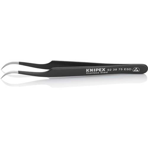 KNIPEX Präzisionspinzette L.120mm 45Grad gew.sichelform rostfr.antimag.elektr.ableitend
