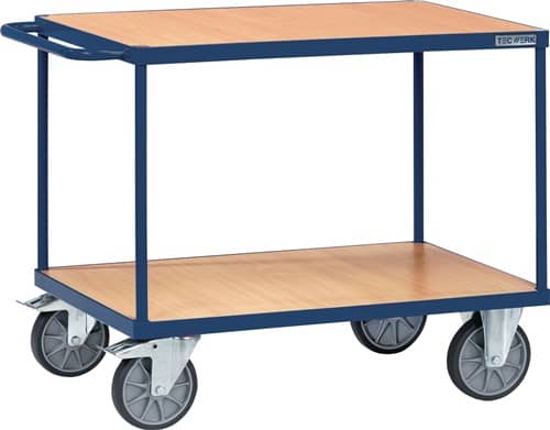 TECWERK Tischwagen 2 Ladeflächen L1000xB600mm saphirblau Trgf.600kg TECWERK