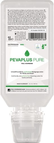 PAUL VOORMANN Handreinigung PEVAPLUS PURE 1l unparfümiert Softflasche PAUL VOORMANN