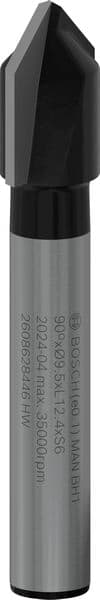BOSCH V-Nutfräser 6 mm, D1 9,5 mm, L 12,35 mm, G 45 mm, 90°