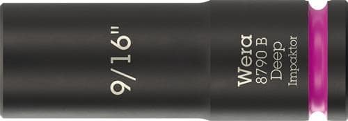 WERA Steckschlüsseleinsatz 8790 B Impaktor Deep 3/8 Zoll 9/16 Zoll L.63mm WERA