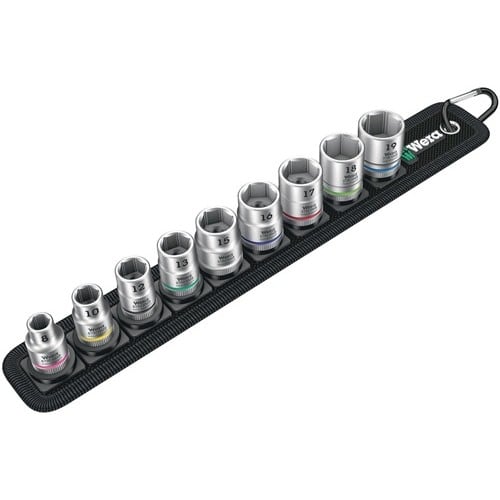 WERA Steckschlüsseleinsatzset Belt B 4 10-tlg.SW 19 / 8mm Antr.10mm (3/8) Zoll WERA