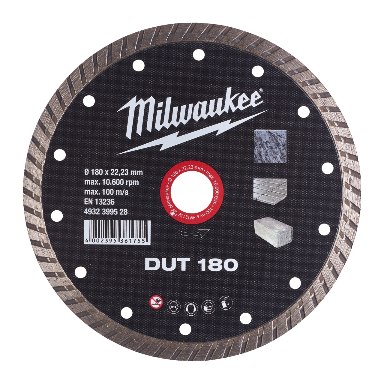 MILWAUKEE Universal geschlossen Diamanttrennscheibe DUT 180 mm