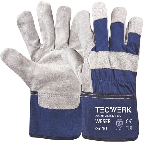 TECWERK Handschuhe Weser Gr.10 blau EN 388 PSA II TECWERK