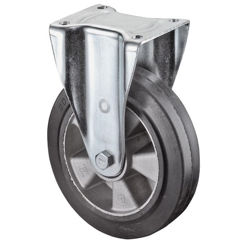 BS ROLLEN Schwerlast-Bockrolle D.200mm Trgf.450kg Elastikgummi 138mm 110mm BS ROLLEN